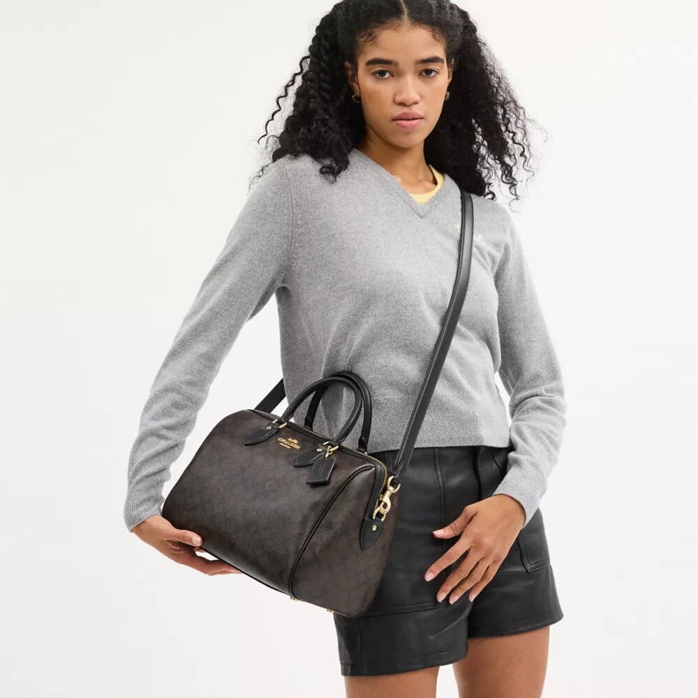 Geantă mare de tip satchel Rowan din Signature Canvas