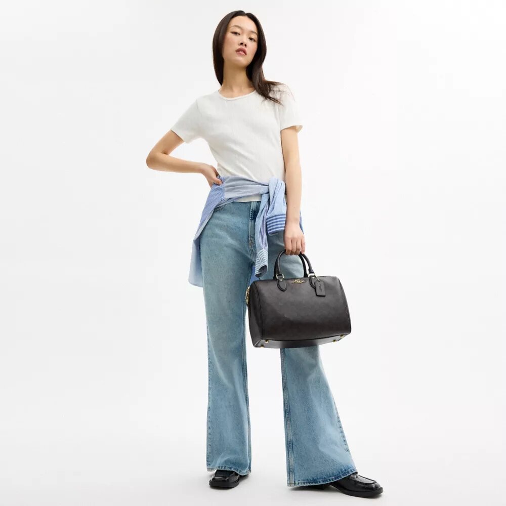 Geantă mare de tip satchel Rowan din Signature Canvas