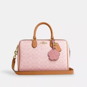 Geantă mare de tip satchel Rowan din Signature Canvas cu pandantive
