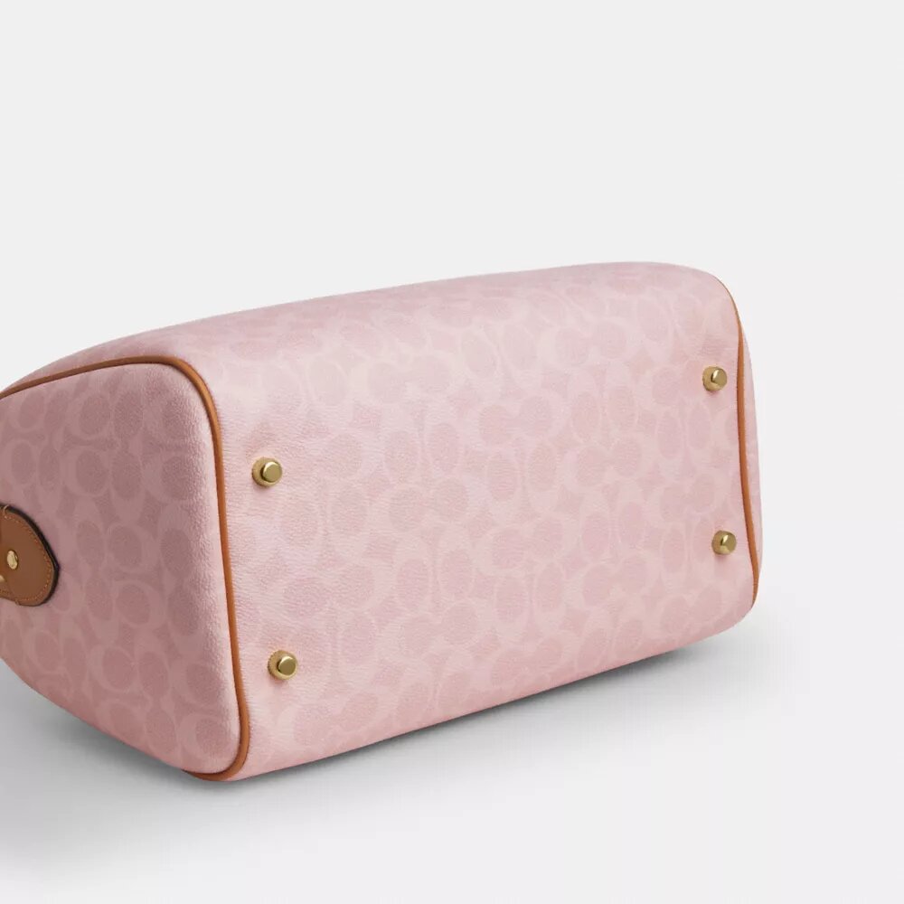 Geantă mare de tip satchel Rowan din Signature Canvas cu pandantive