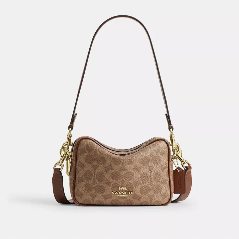 Geantă mini Carey crossbody din Signature Canvas