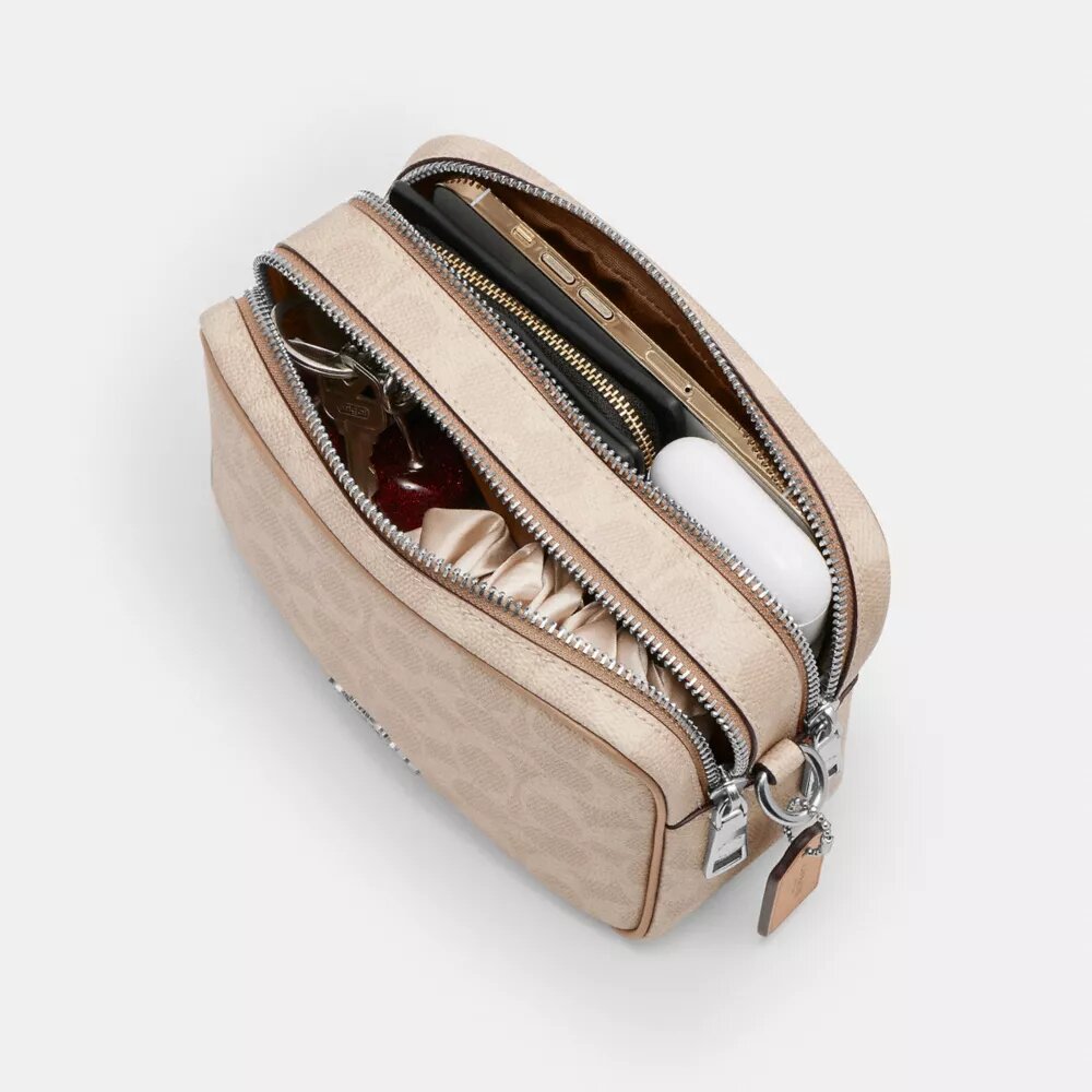 Geantă mini Carey crossbody din Signature Canvas