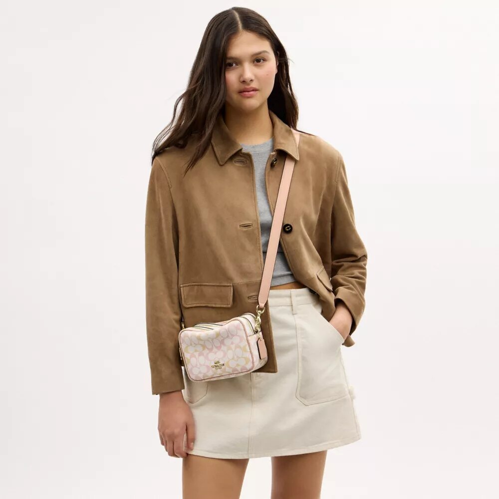 Geantă mini Carey crossbody din Signature Canvas