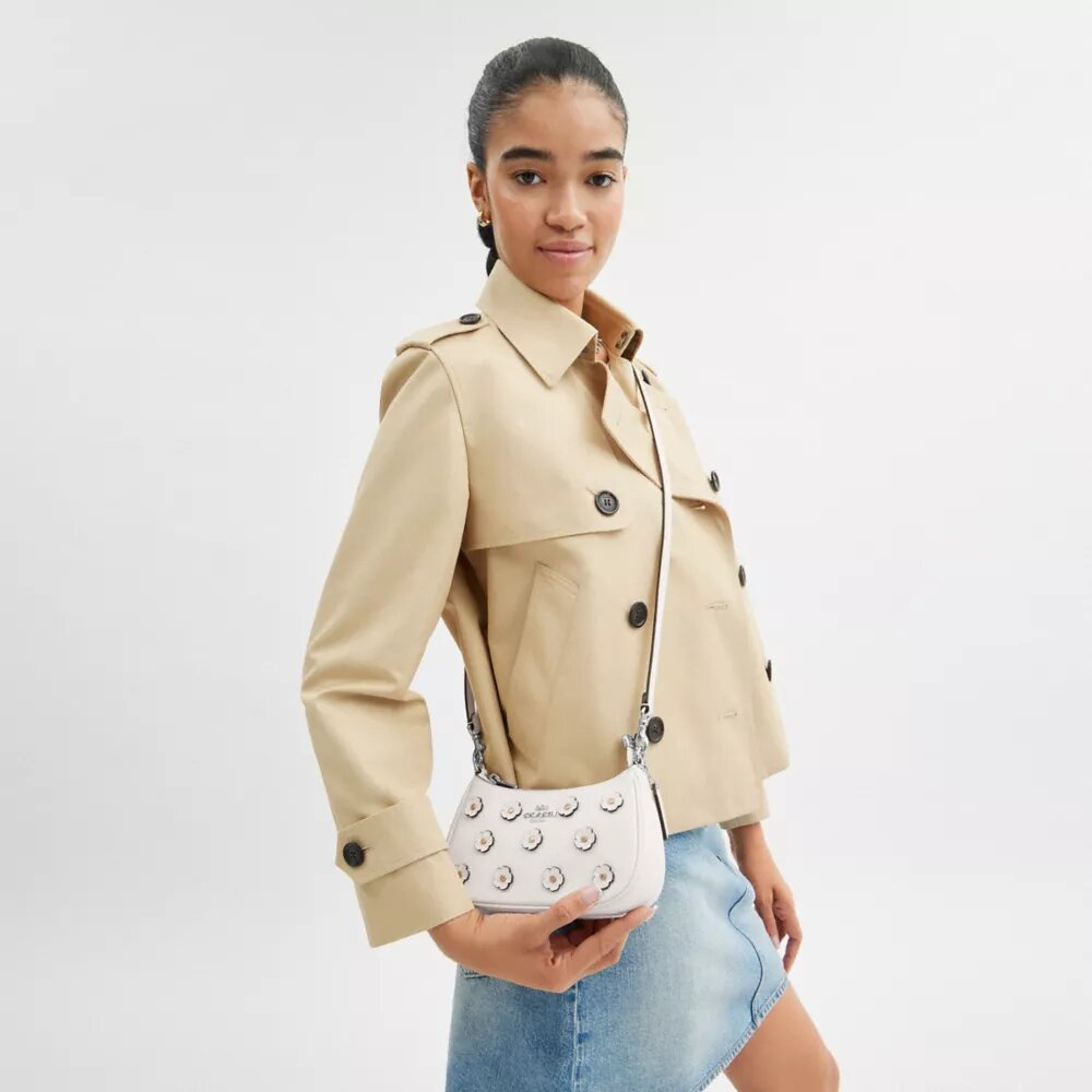 Geantă mini crossbody Teri cu aplicație florală