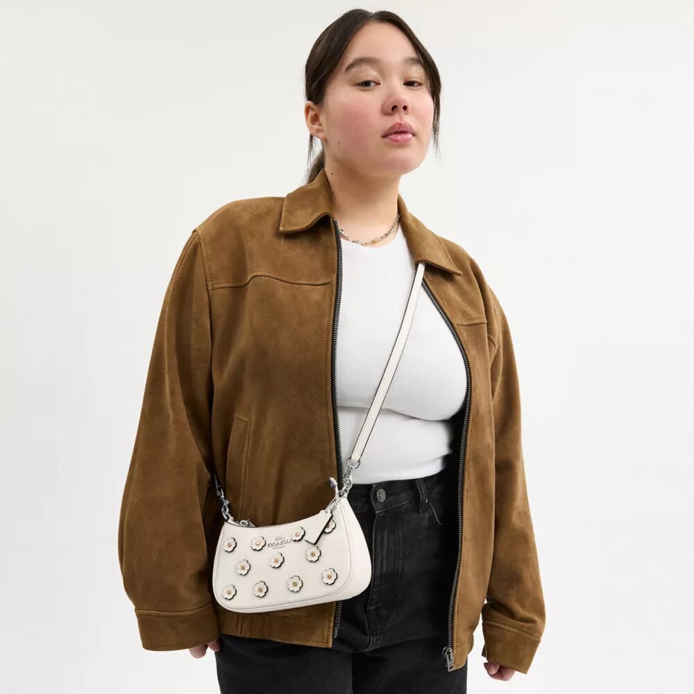 Geantă mini crossbody Teri cu aplicație florală