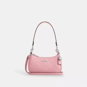 Geantă mini crossbody Teri din piele semnătură cu pandantiv în formă de inimă