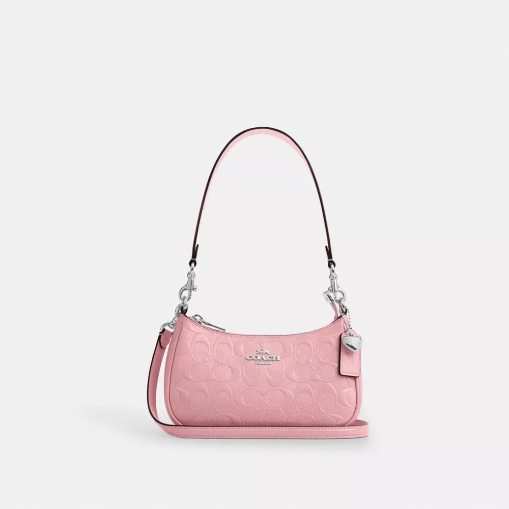 Geantă mini crossbody Teri din piele semnătură cu pandantiv în formă de inimă
