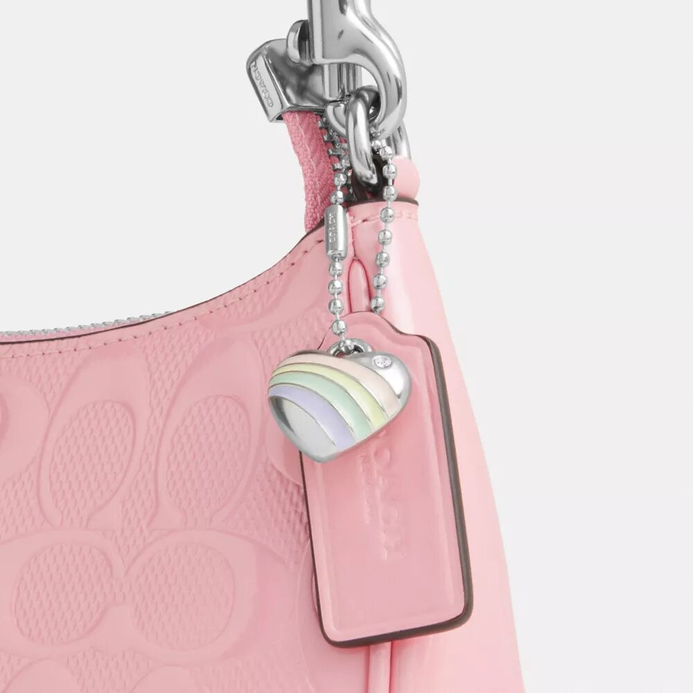 Geantă mini crossbody Teri din piele semnătură cu pandantiv în formă de inimă