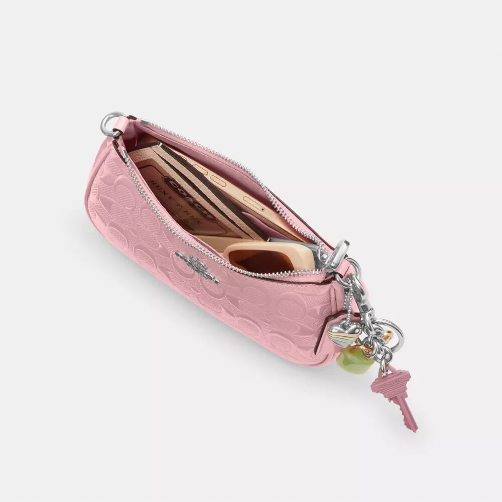 Geantă mini crossbody Teri din piele semnătură cu pandantiv în formă de inimă