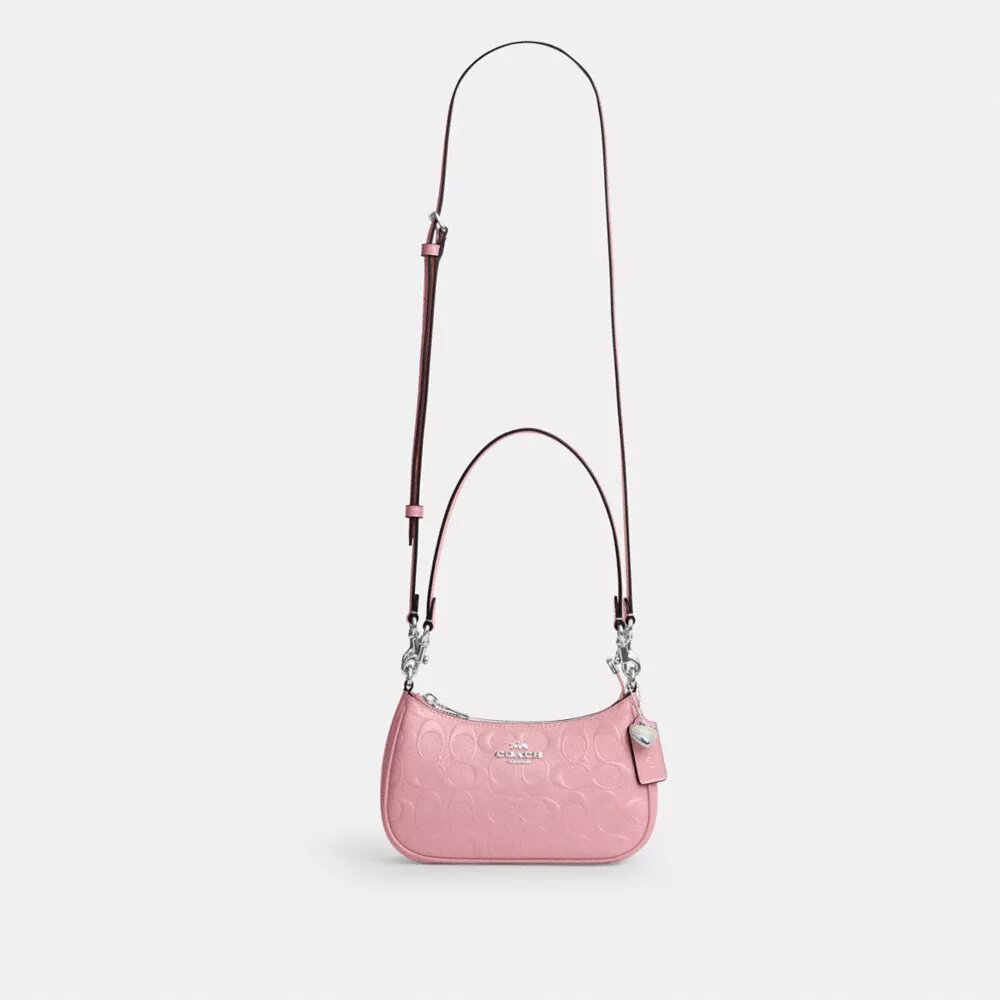 Geantă mini crossbody Teri din piele semnătură cu pandantiv în formă de inimă