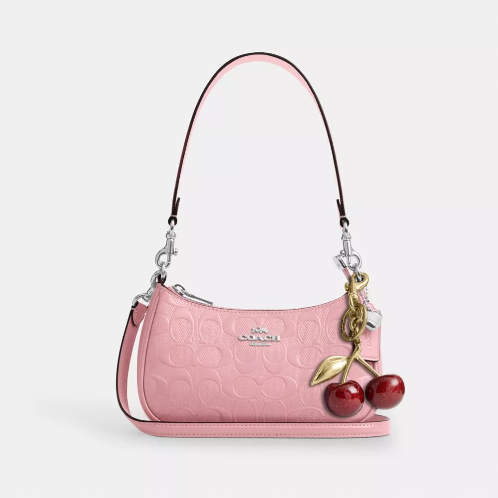 Geantă mini crossbody Teri din piele semnătură cu pandantiv în formă de inimă