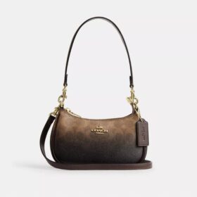 Geantă mini crossbody Teri din pânză Ombre Signature Canvas