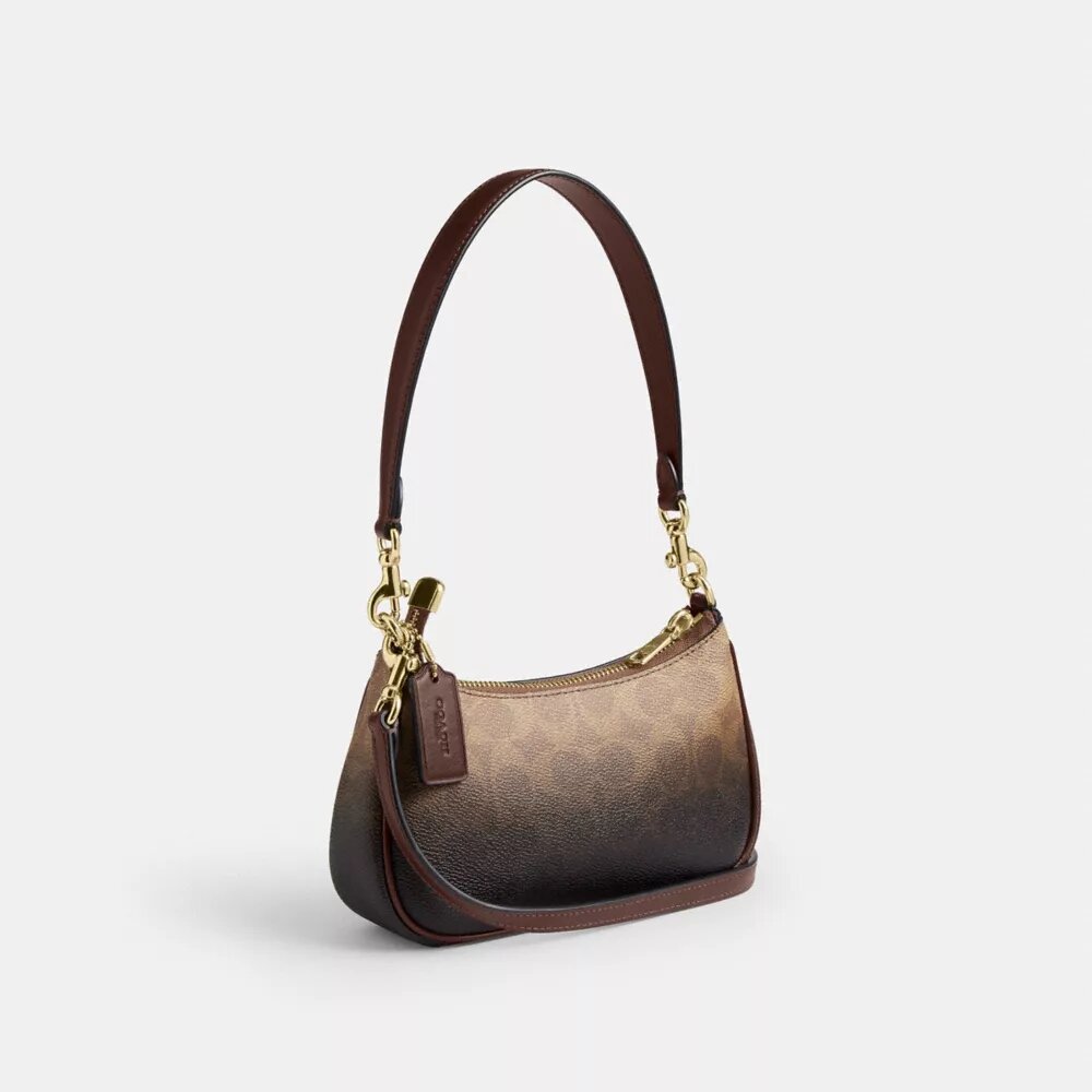 Geantă mini crossbody Teri din pânză Ombre Signature Canvas