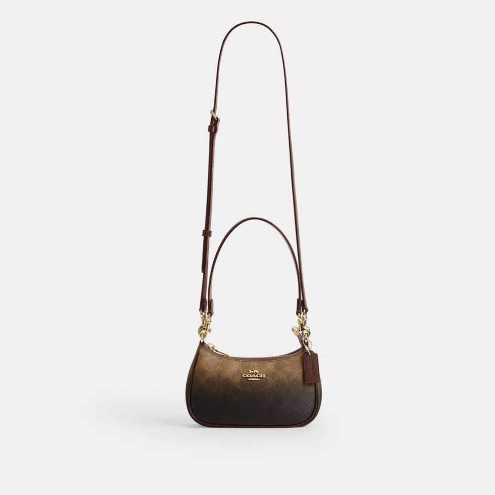 Geantă mini crossbody Teri din pânză Ombre Signature Canvas