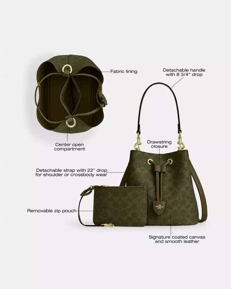 Geantă tip sac Rowan din Signature Canvas