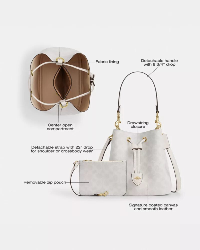 Geantă tip sac Rowan din Signature Canvas