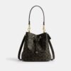 Geantă tip sac Rowan din Signature Canvas cu pandantive