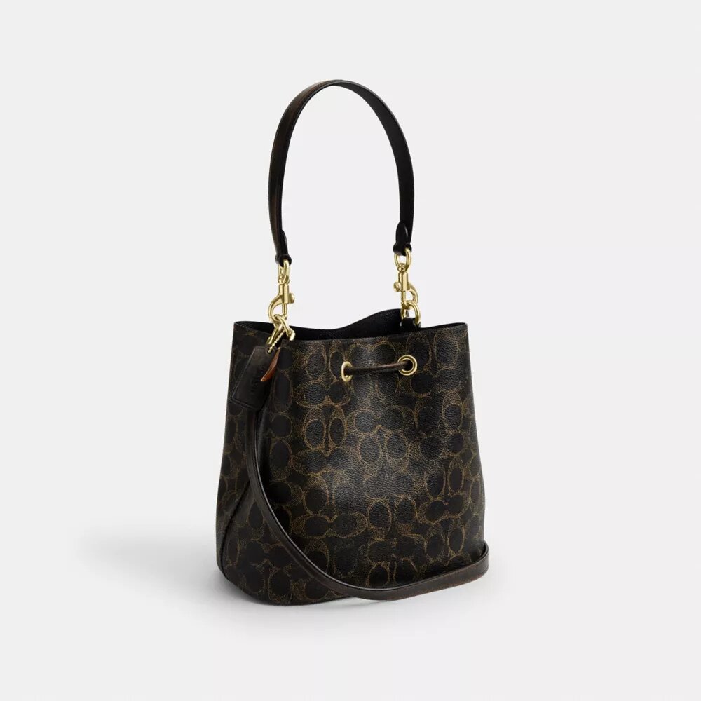 Geantă tip sac Rowan din Signature Canvas cu pandantive