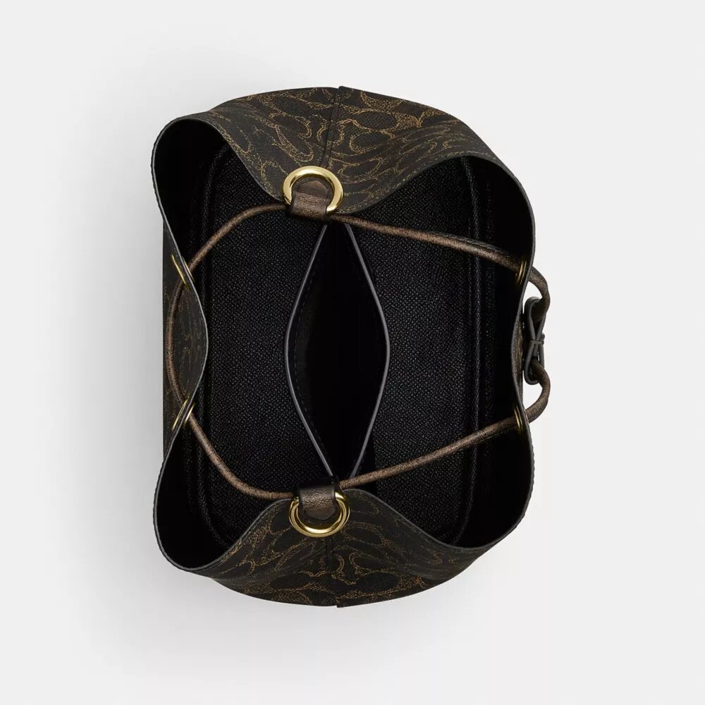 Geantă tip sac Rowan din Signature Canvas cu pandantive