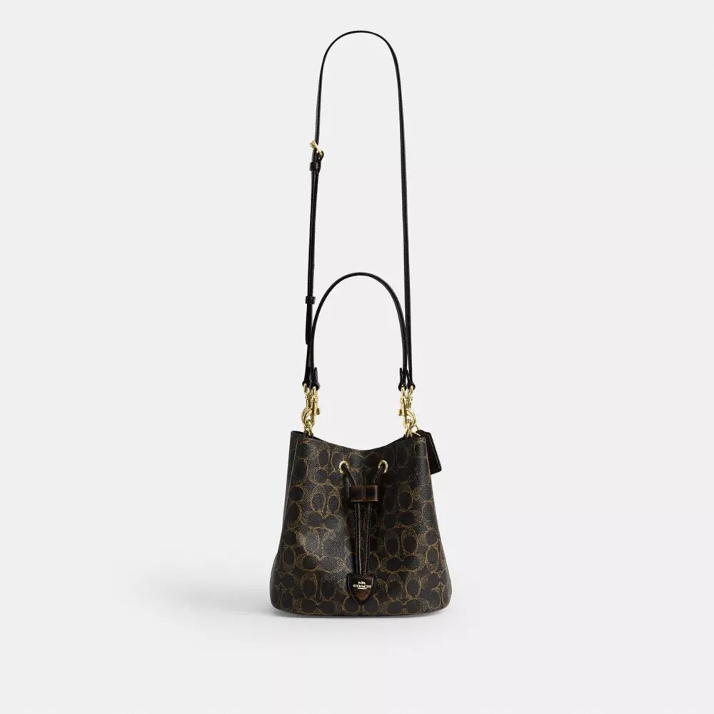 Geantă tip sac Rowan din Signature Canvas cu pandantive