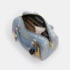 Geantă tip satchel Rowan din denim „Loved” cu pandantive pentru genți