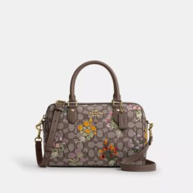 Geantă tip satchel Rowan din jacquard semnătura cu broderie florală