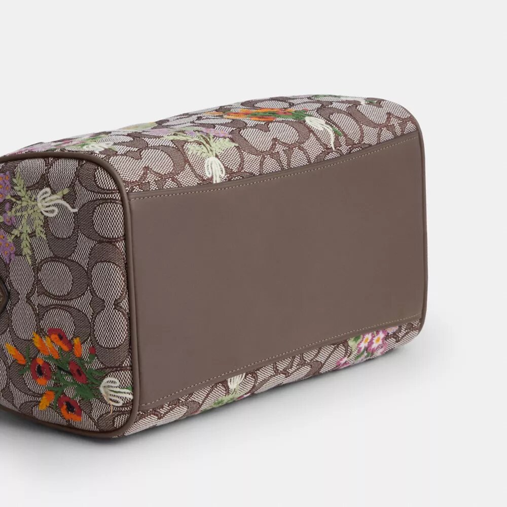 Geantă tip satchel Rowan din jacquard semnătura cu broderie florală