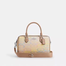 Geantă tip satchel Rowan din pânză Rainbow Signature Canvas