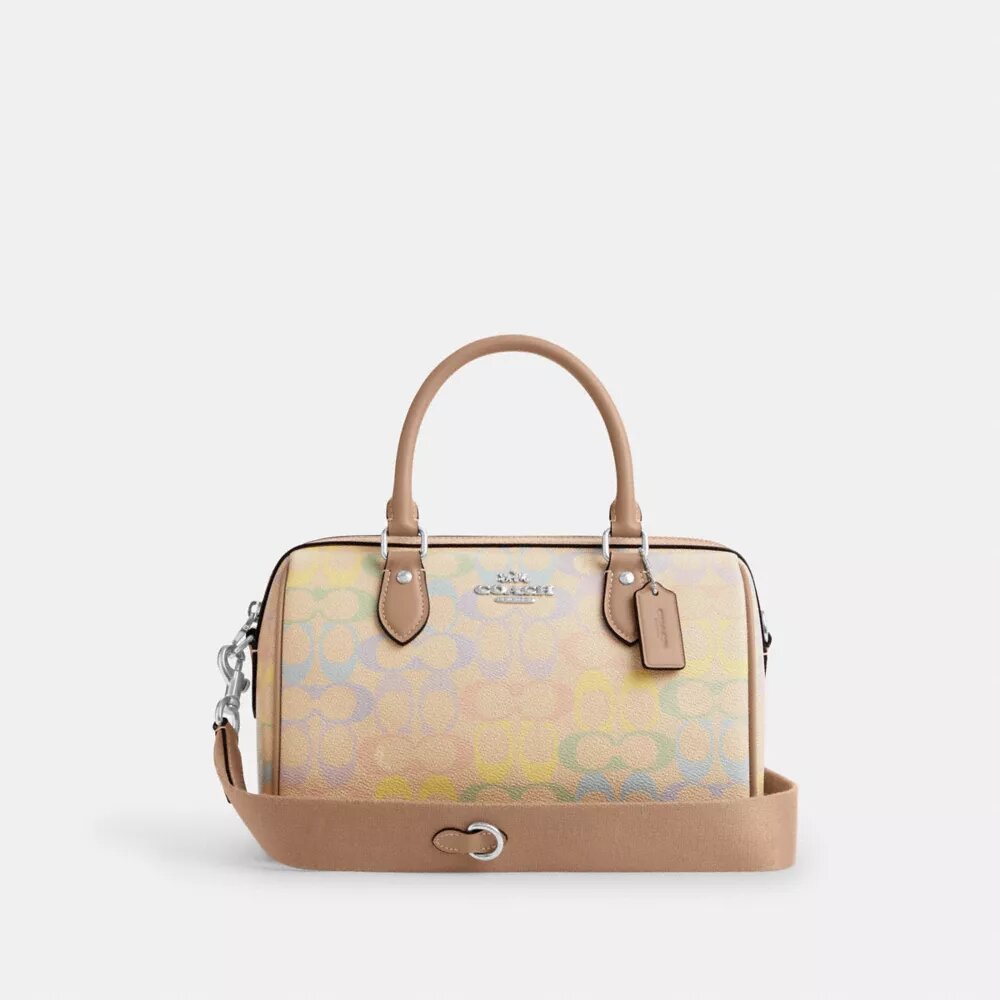 Geantă tip satchel Rowan din pânză Rainbow Signature Canvas