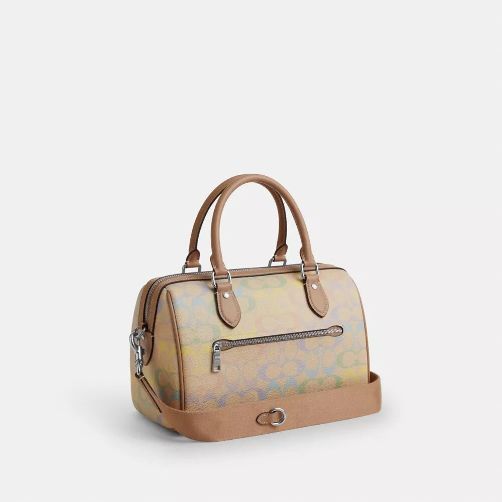 Geantă tip satchel Rowan din pânză Rainbow Signature Canvas