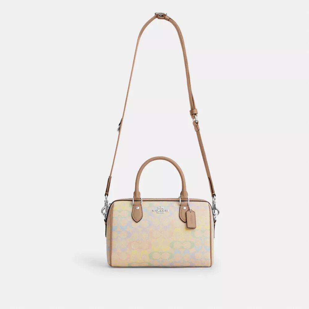 Geantă tip satchel Rowan din pânză Rainbow Signature Canvas