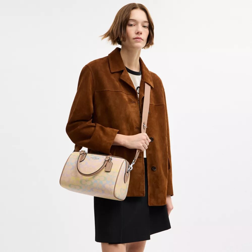 Geantă tip satchel Rowan din pânză Rainbow Signature Canvas