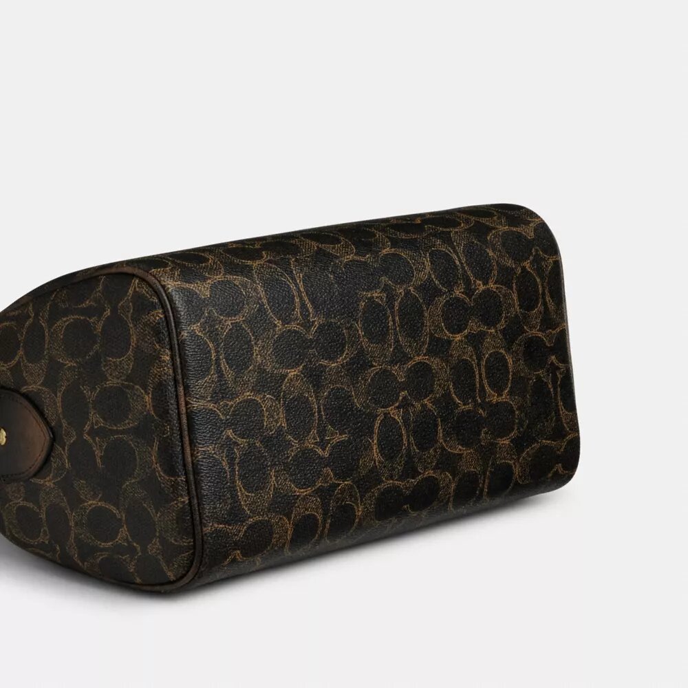 Geantă tip satchel Rowan din pânză Signature Canvas cu pandantive pentru genți