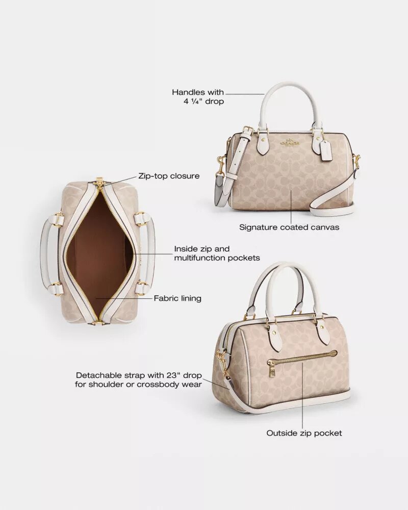 Geantă tip satchel Rowan din Signature Canvas