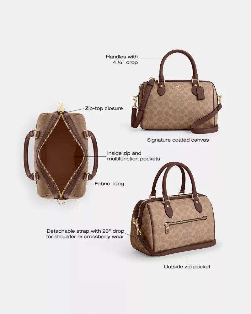 Geantă tip satchel Rowan din Signature Canvas