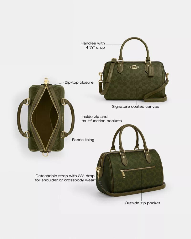 Geantă tip satchel Rowan din Signature Canvas