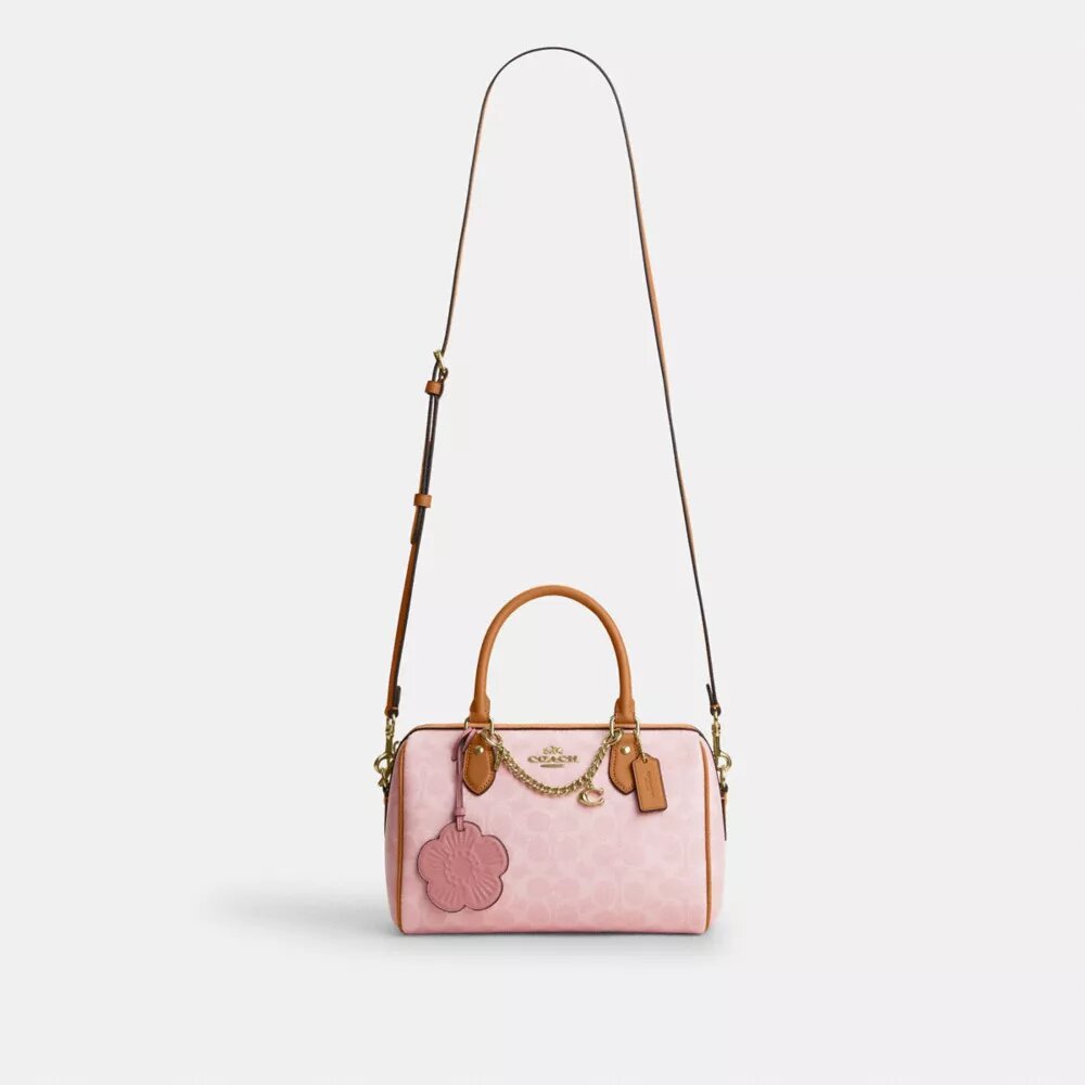 Geantă tip satchel Rowan din Signature Canvas cu pandantive