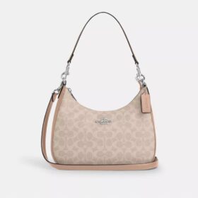 Geanta Hobo Teri din Signature Canvas