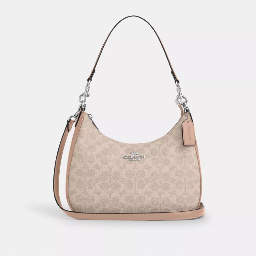 Geanta Hobo Teri din Signature Canvas