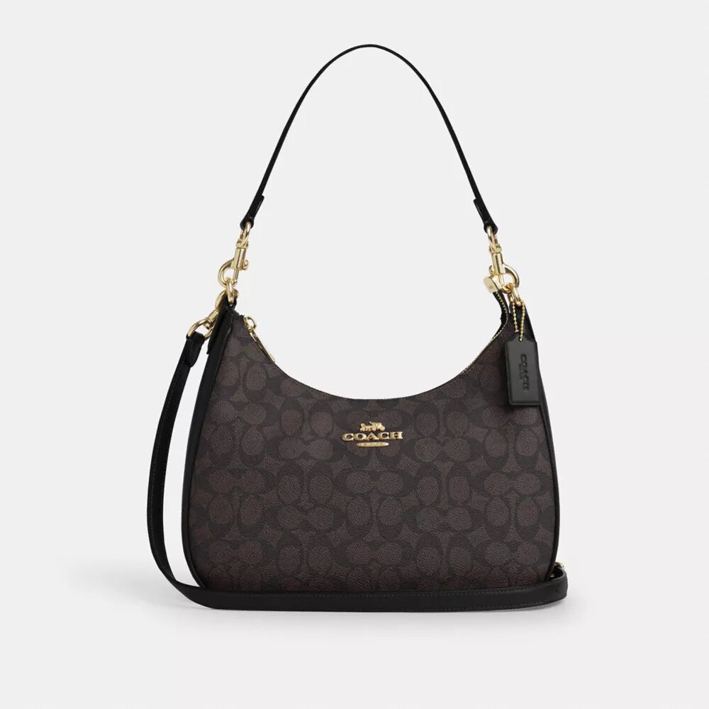 Geanta Hobo Teri din Signature Canvas
