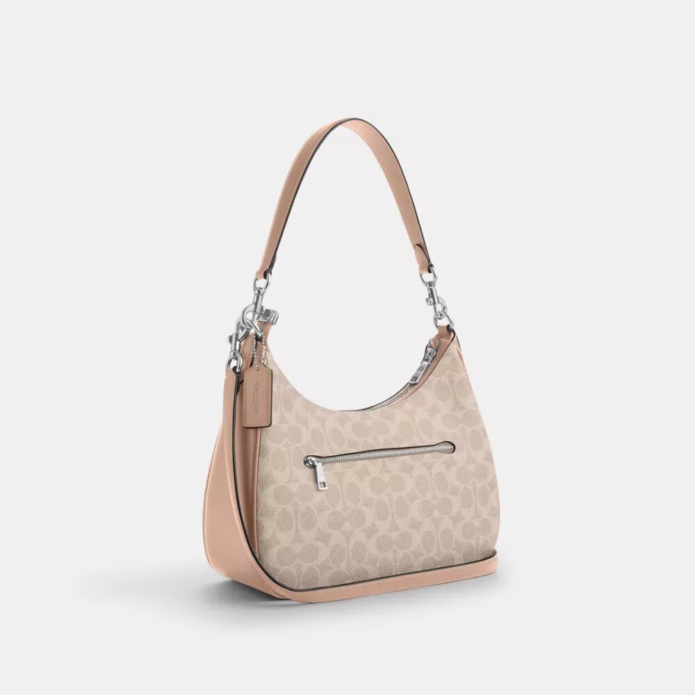 Geanta Hobo Teri din Signature Canvas