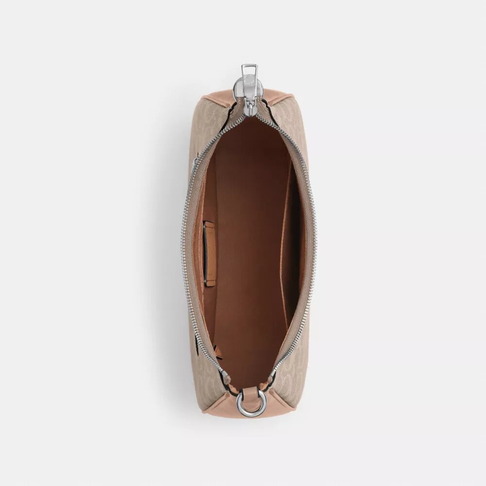 Geanta Hobo Teri din Signature Canvas