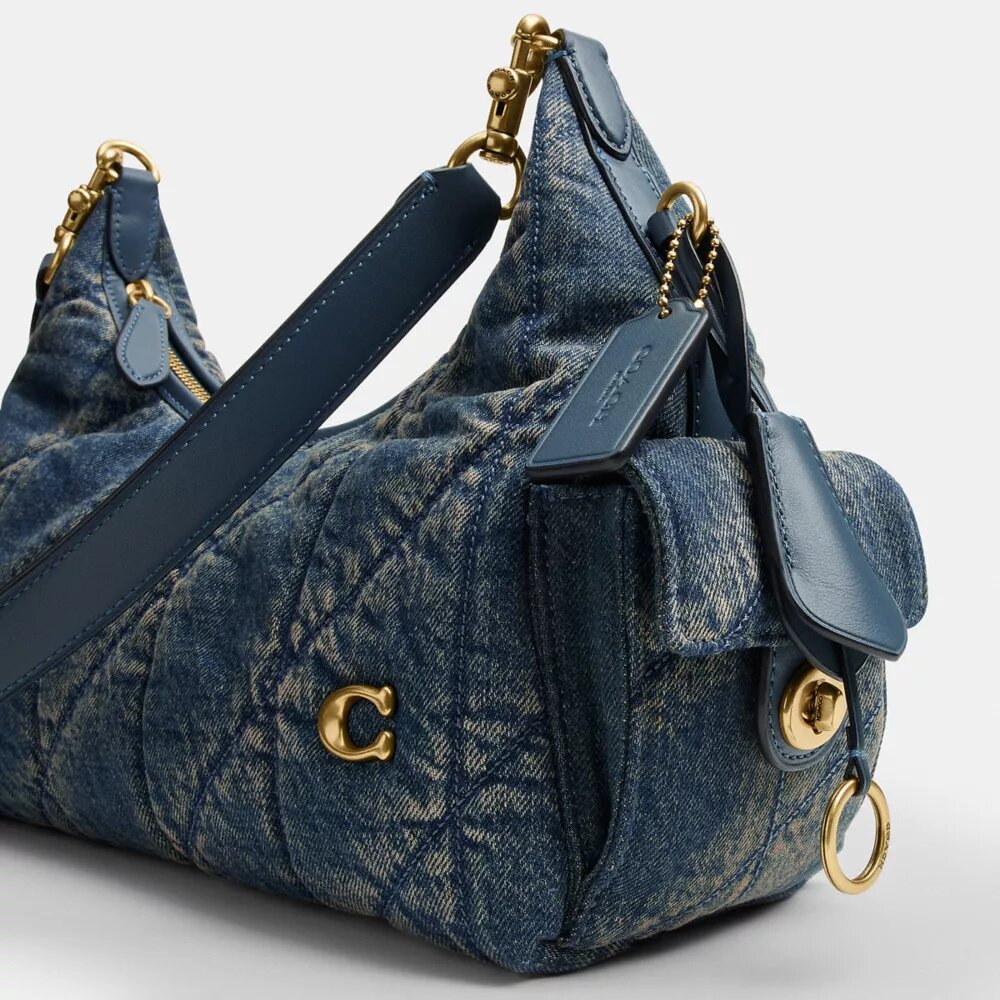 Geanta Pocket Juliet 30 din denim de bumbac regenerabil cu matlasare
