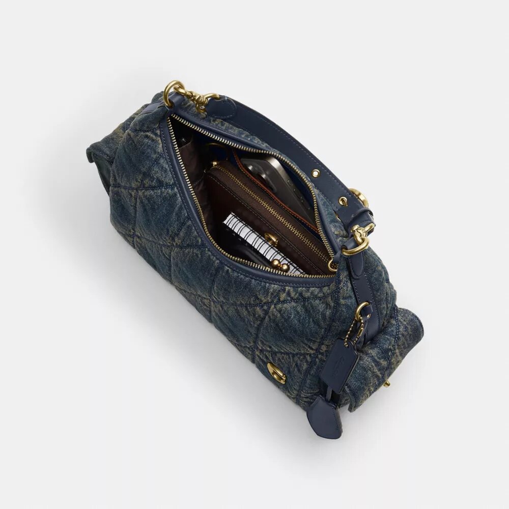 Geanta Pocket Juliet 30 din denim de bumbac regenerabil cu matlasare