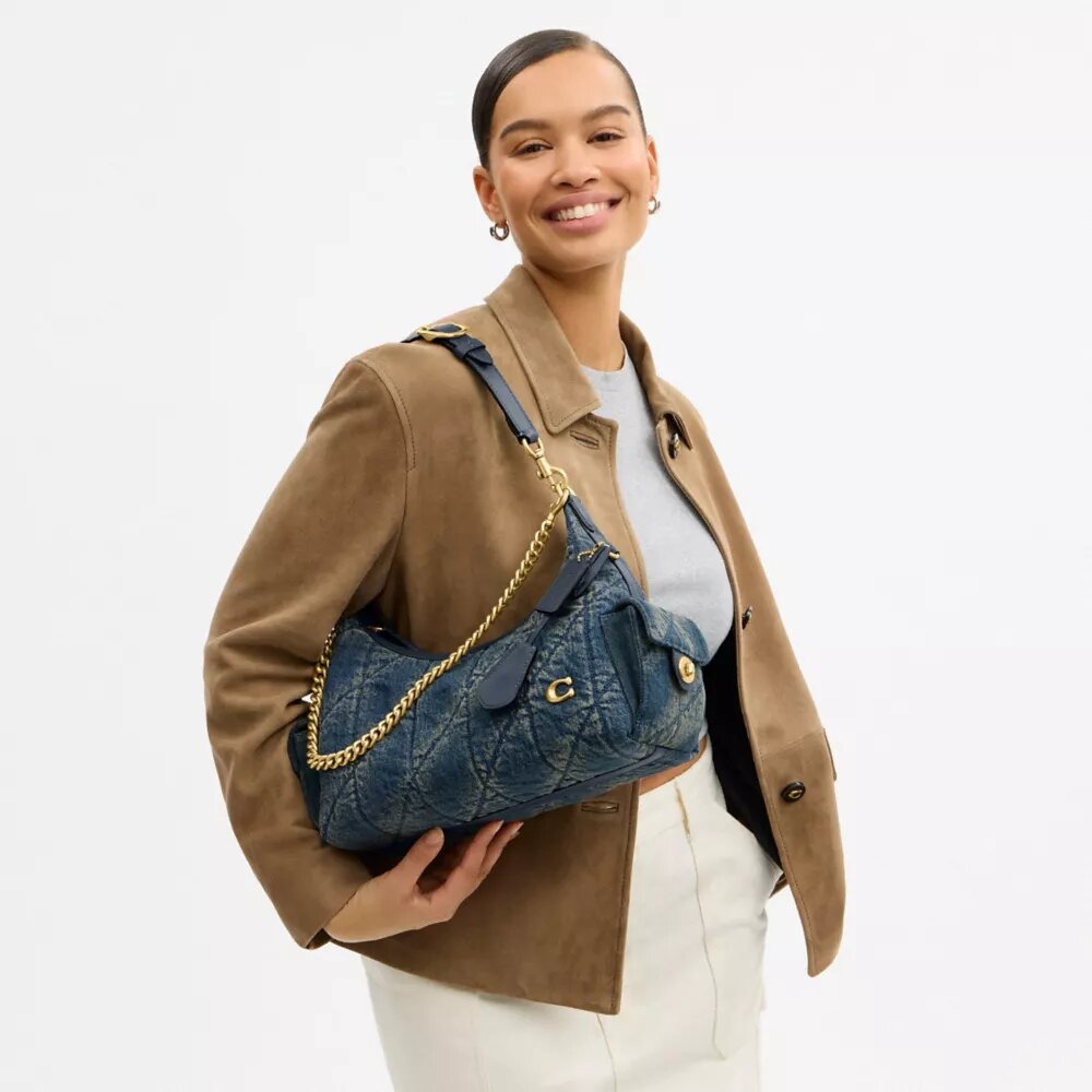 Geanta Pocket Juliet 30 din denim de bumbac regenerabil cu matlasare