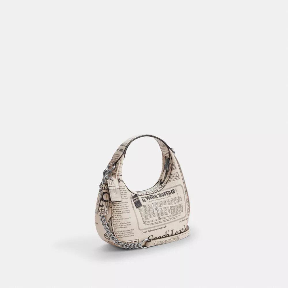 Gență crossbody Carmen mini cu imprimeu de ziar
