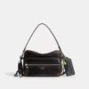 Gență crossbody Dakota din piele patinată, cu pandantive