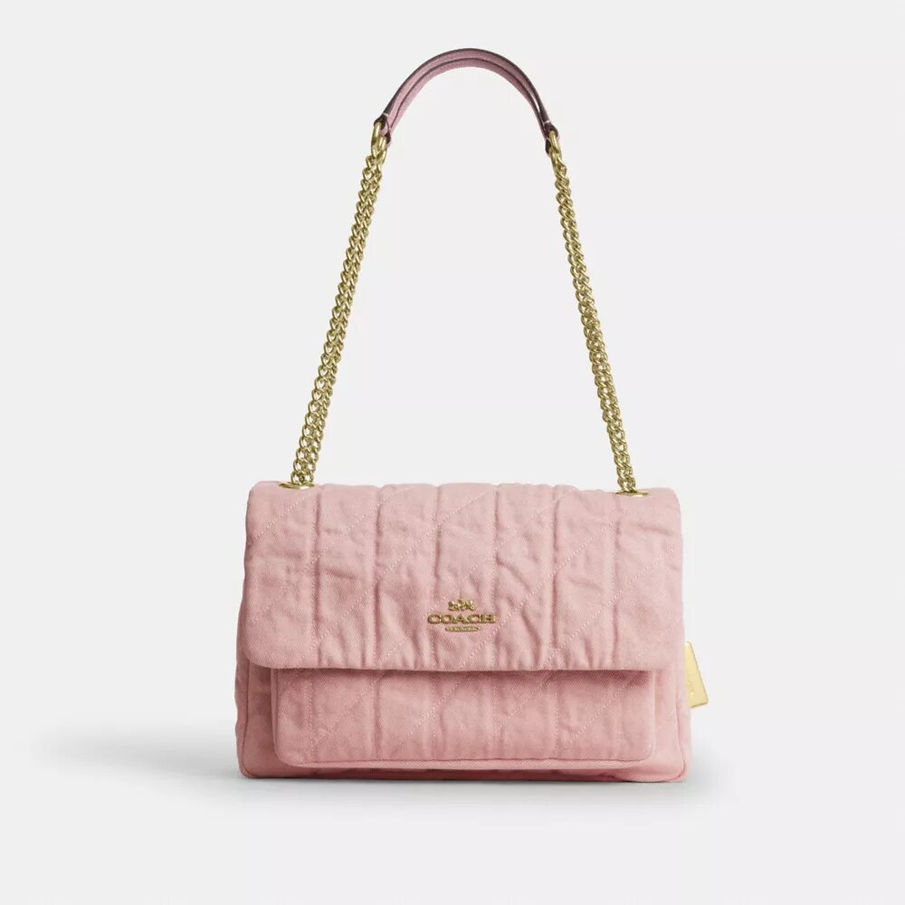 Gență crossbody Elodie din denim „Loved” cu matlasare
