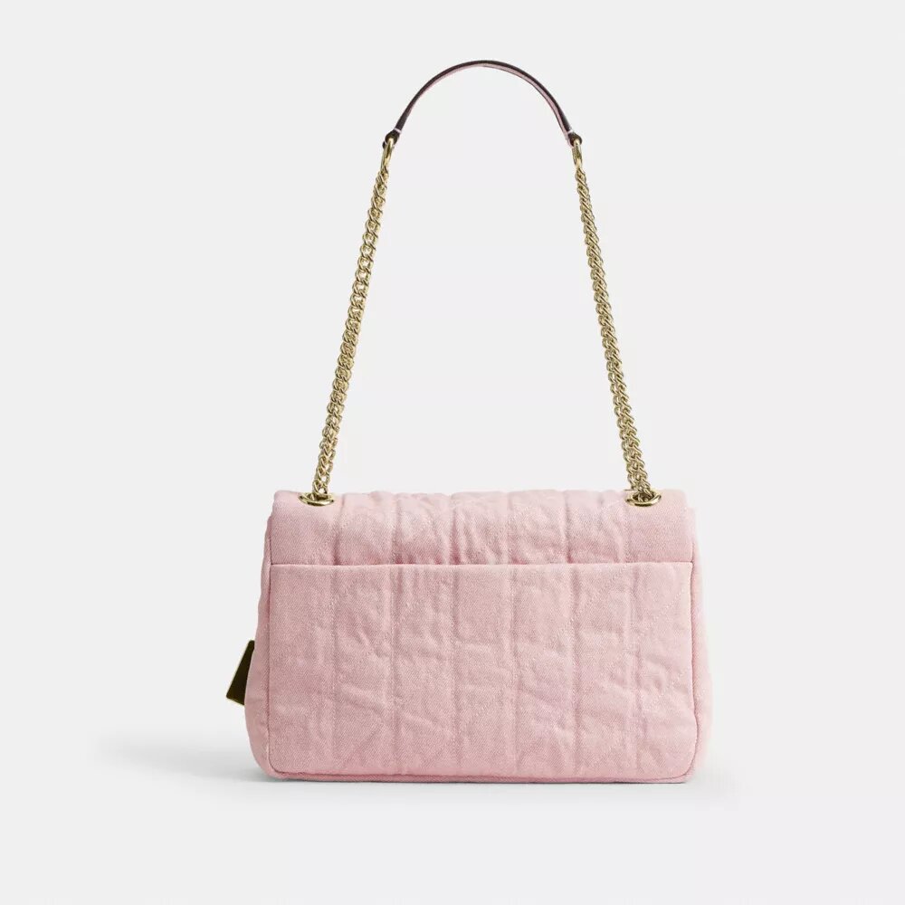 Gență crossbody Elodie din denim „Loved” cu matlasare