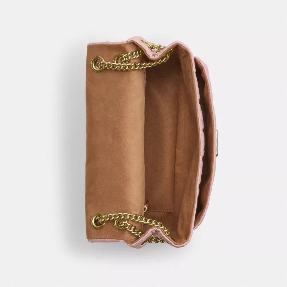 Gență crossbody Elodie din denim „Loved” cu matlasare